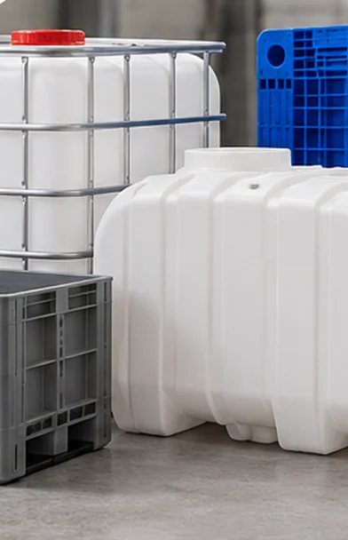 HDPE water tank and IBC tank made on a large extrusion blow molding machine
