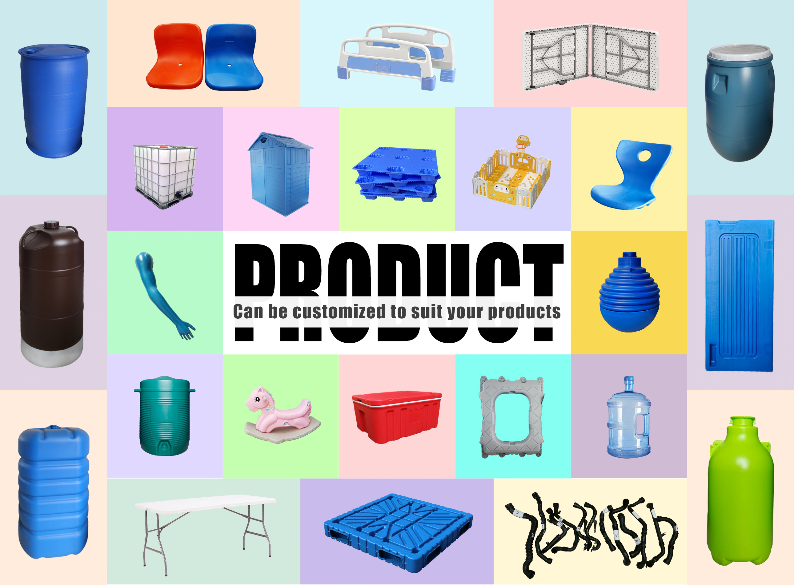 Examples of extrusion blow molded products
