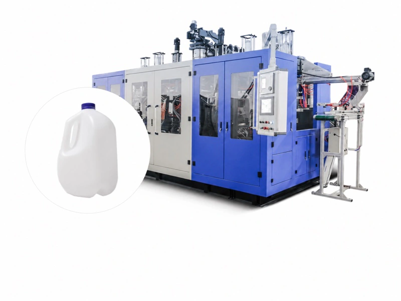Fully electric blow molding machine